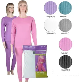 women's thermal underwear sets - black Case of 36
