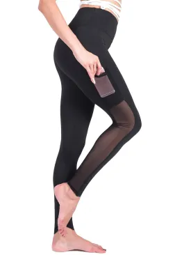 Women's Yoga Mesh Panels Gym Running Workout Exercise Skinny Leggings