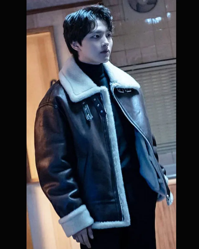 Yeo Jin-Goo Shearling Leather Jacket